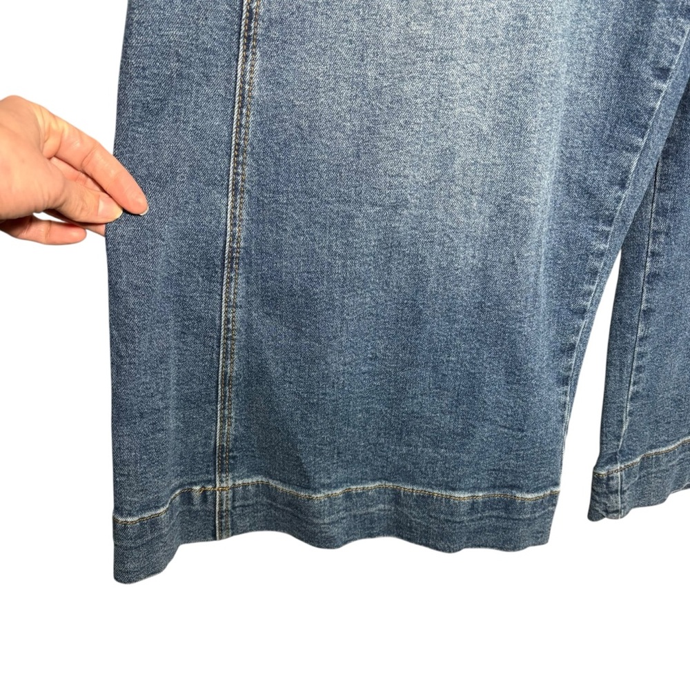ELOQUII | Women's Blue Cropped Wide Leg Denim Jeans size 18 Stretch Cotton NEW - Picture 5 of 16